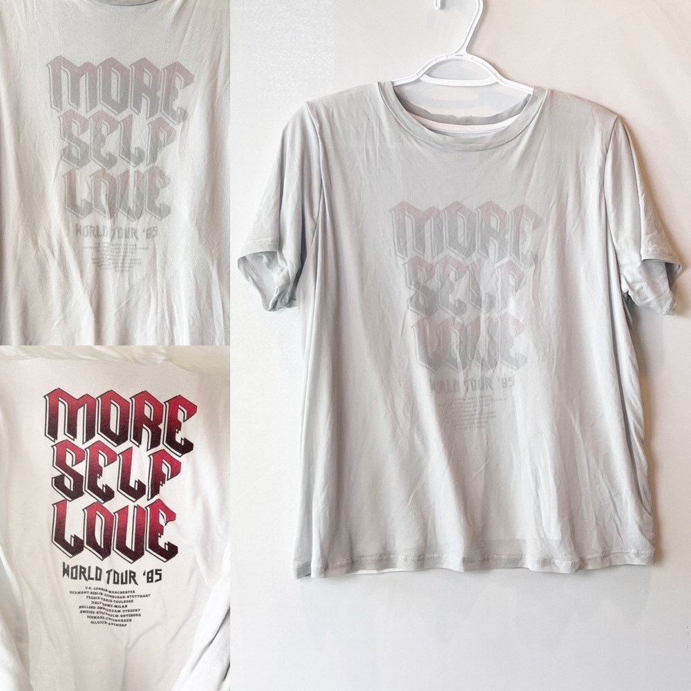 More Self Love World Tour 1985 shirt mesh crop short overlay XL